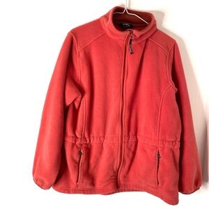 L.L. Bean Coral Rose Fleece Jacket Cozy Lightweight Outdoor Layer Full-Zip